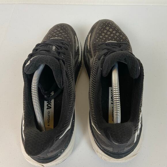 Hoka Clifton 9 Mens 10.5 D Black Running Shoes Sneakers 1127895 BWHT main image 9